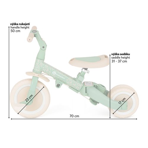PETITE&MARS Multifunkciós 5 az 1-ben Turbo tricikli – limitált Green Twist kiadás 