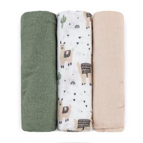   PETITE&MARS Bambusz muszlin 3db-os pelenka szett Moussy Llama Vibes 68 x 68 cm