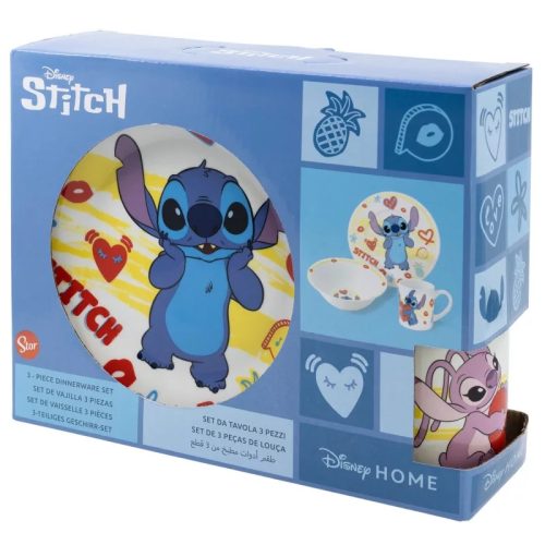 Disney Lilo és Stitch, A csillagkutya Heart porcelán étkészlet Díszdobozban 