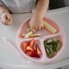 BabyOno tányér szilikon tapadó aljú háromrekeszes rózsaszín