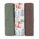 PETITE&MARS Bambusz muszlin 3db-os pelenka szett Moussy Forest Fox 68 x 68 cm
