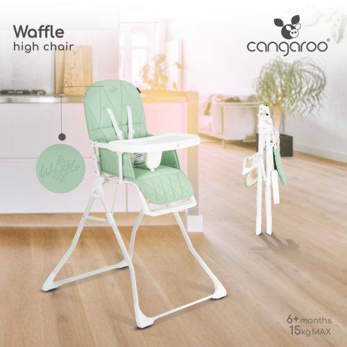 Cangaroo Waffle Etetőszék Zöld, összecsukható